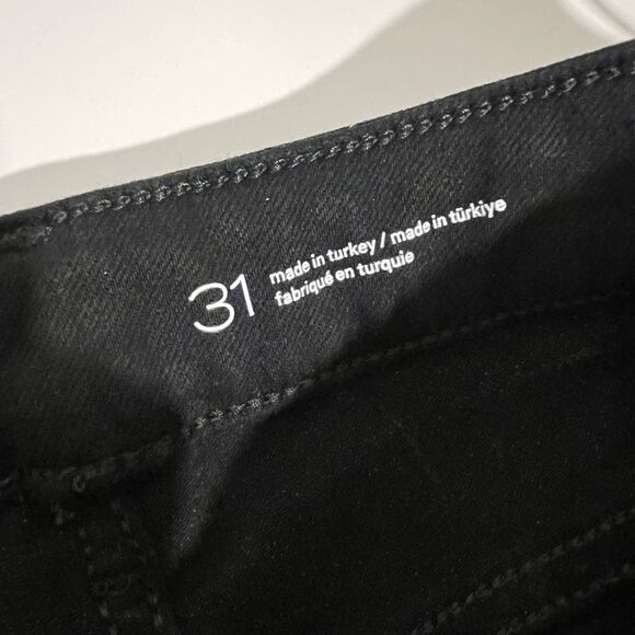 Anthropologie Pilcro Women's Yaya Coated Mid- Rise Crop Flare Jeans Black Sz 31 - Picture 11 of 15